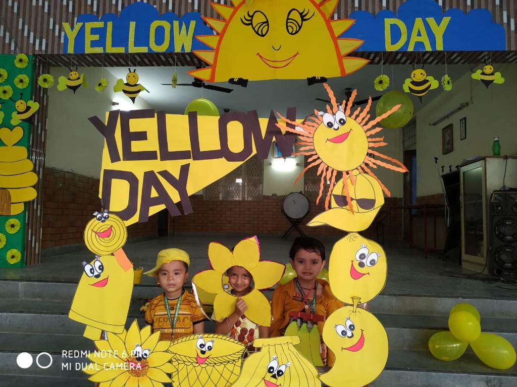 Yellow colour day celebration decoration ideas for preschools  YouTube